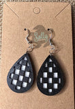 Checkered Teardrop - Earrings