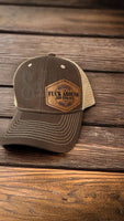 Brown and Khaki Trucker Hat - Cap with Patch