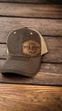 Brown and Khaki Trucker Hat - Cap with Patch