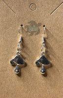 Antique Silvery Mushroom - Earrings