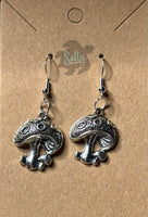 Antique Silvery Mushroom - Earrings