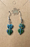 Floral Glass Hearts - Earrings