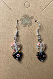 Floral Glass Hearts - Earrings