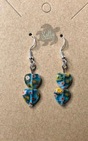 Floral Glass Hearts - Earrings