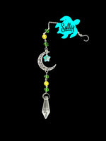 Moon, Green and Yellow Glass - Suncatcher