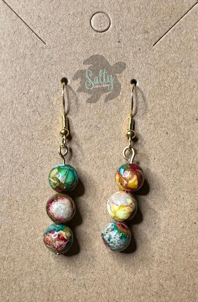 Green Red Imperial Jasper - Earrings