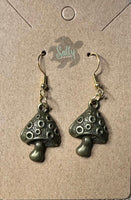 Antique Bronze Mushroom - Earrings