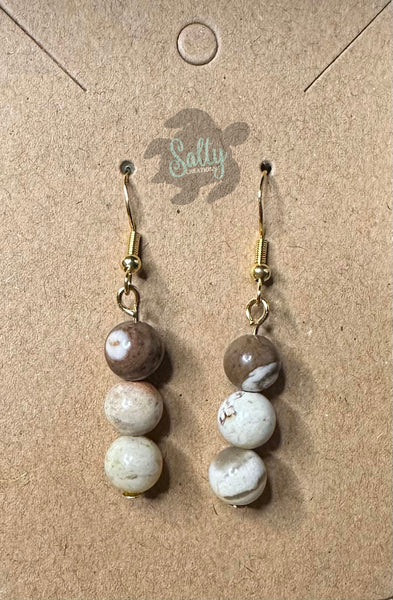 Australia Agates Brown Charm - Earrings