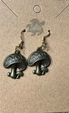 Antique Bronze Mushroom - Earrings