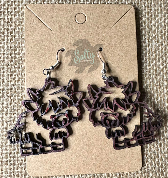 Highland Cows - Wooden Earrings