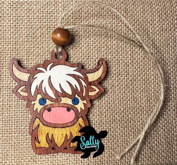 Highland Cow- Car Charm