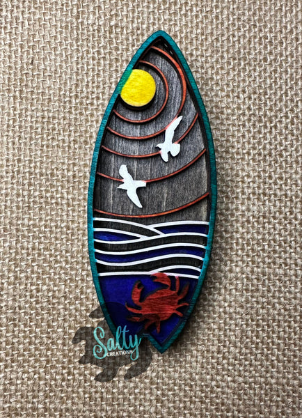 Seagull Crab Surfboard - Magnet