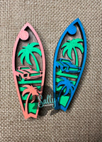 Tropical Classic Car Surfboard - Magnet