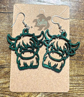 Colorful Highland Cows - Wooden Earrings