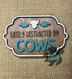 Easily Distracted By Cows - Magnet