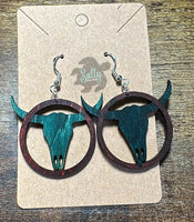 Cattle Skull Ring - Earrings