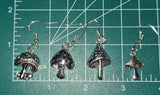 Antique Silvery Mushroom - Earrings