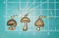 Antique Bronze Mushroom - Earrings