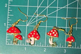Enamel Gold Plated Mushroom - Earrings