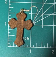 Wooden Cross - Earrings