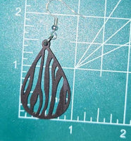 Zebra Stripe Teardrop - Earrings