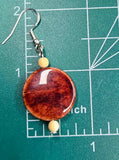 Brown Marble Print - Earrings