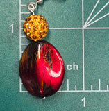 Golden Red Marble - Earrings