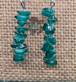 Green and White Glass - Earrings