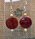 Brown Marble Print - Earrings