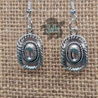 Antique Silvery Cowboy Hat - Earrings