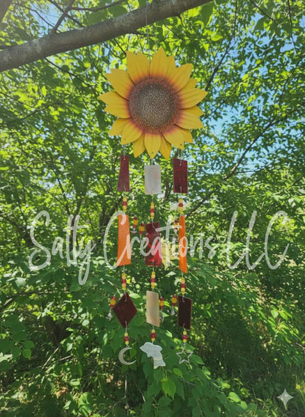 Sunflower Red and Orange - Wind Chime