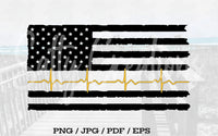 911 Dispatcher Heart Beat Flag - Digital Download