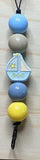 Nautical Sailboat Car Freshie Hanger - Silicone Bead Lanyard