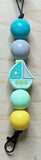 Nautical Sailboat Car Freshie Hanger - Silicone Bead Lanyard