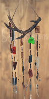 Deer Antler with Multi Color Glass - Wind Chime