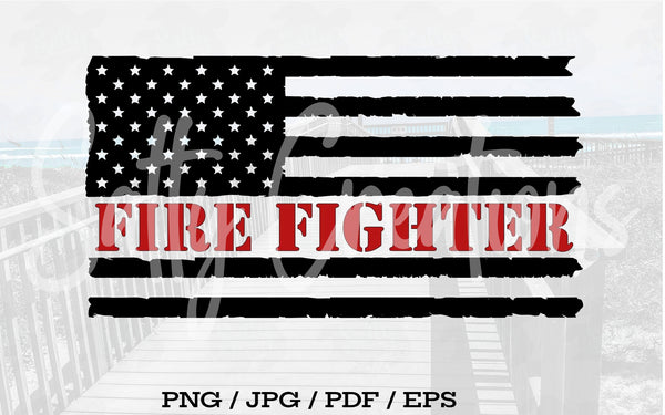 Fire Fighter Flag - Digital Download