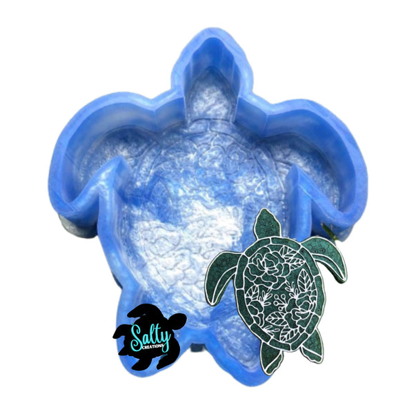 Floral Sea Turtle - Silicone Mold