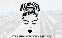 Girl Face Messy Bun - Digital Download