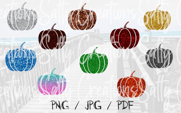 Glitter Pumpkins - Digital Download