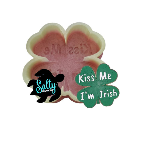 Kiss Me I'm Irish Clover - Silicone Mold