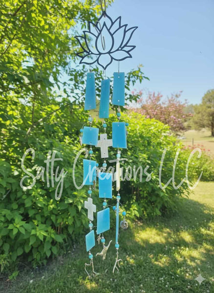 Light Blue Lotus - Wind Chime
