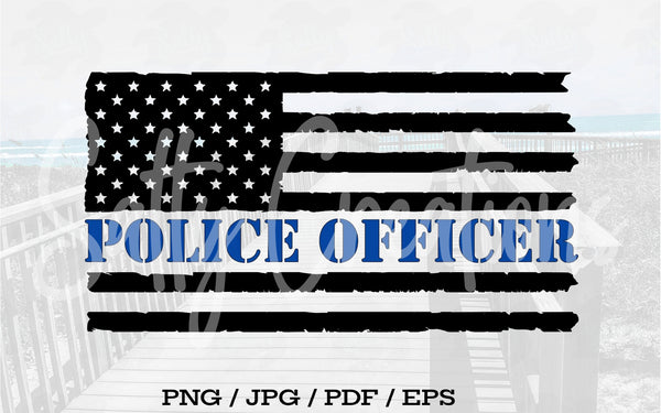 Generic Police Flag Police Officer Flag - Digital Download – Salty Creations LLC