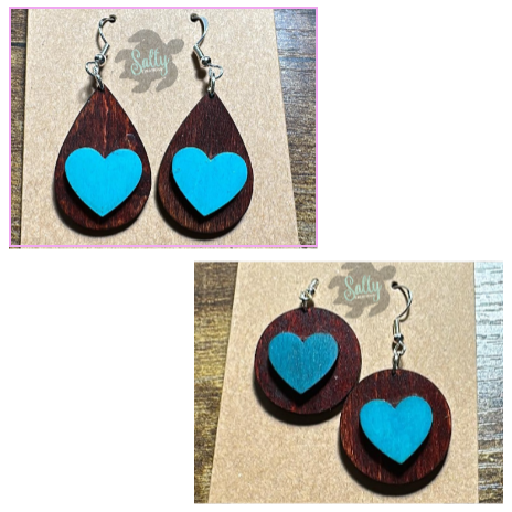 Turquoise Hearts - Earrings