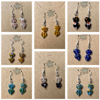 Floral Glass Hearts - Earrings