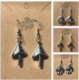 Antique Silvery Mushroom - Earrings