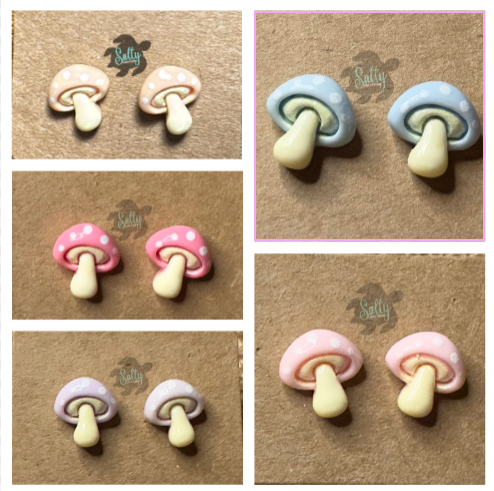 Cartoon Mushroom - Earrings