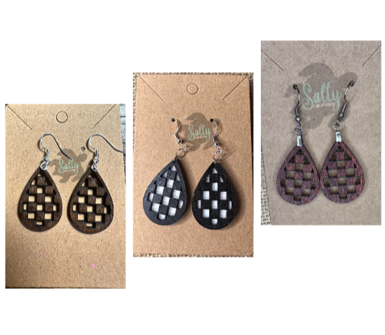 Checkered Teardrop - Earrings