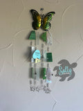 Handcrafted Stained Glass Butterfly Wind Chime & Suncatcher