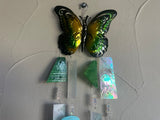 Handcrafted Stained Glass Butterfly Wind Chime & Suncatcher