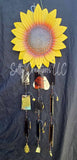 Sunflower Brown Marble Like Glass - Wind Chime